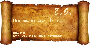 Bergmann Oszlár névjegykártya